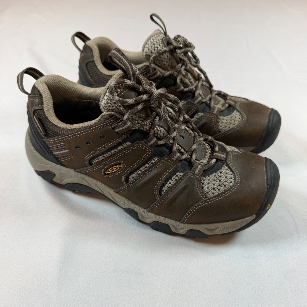 Keen Koven Hiking Shoes Womens 8.5 Brown Tan Mesh Leather Low Top 1011547 - Picture 4 of 9